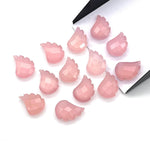 Load image into Gallery viewer, AAA Pink Chalcedony Leaf Shape Beads, Hand Carved Leaf Shape Briolette's, Faceted Fancy Carvings for Jewelry, 11X15 MM, Wholesale Beads