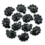 Load image into Gallery viewer, Natural Black Onyx Carved Shell Beads, Hand Carved Snail Shell Shape Gemstone, Seashell Charm, 16 MM Seashell Beads For Jewelry Making