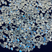 100% Natural Handmade Flashy Blue Rainbow leaf Shape Carved Loose Gemstone, Leaf Shape Carving Lot For Jewelry 7X5 11x7mm approx