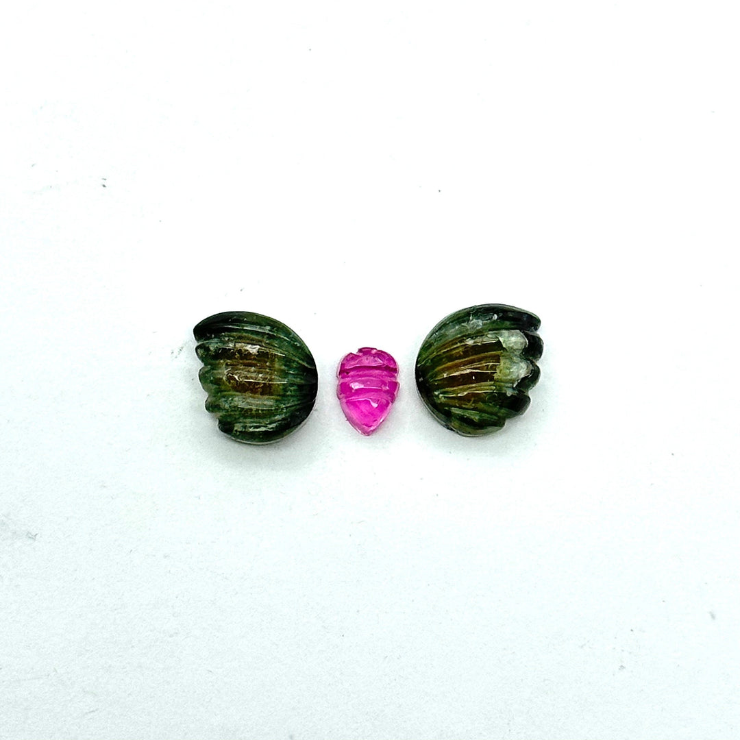 Natural tourmaline Butterfly Shape Carving, Hand carved tourmaline Butterfly loose carving, carved butterfly jewelry for Making 21x9mm.
