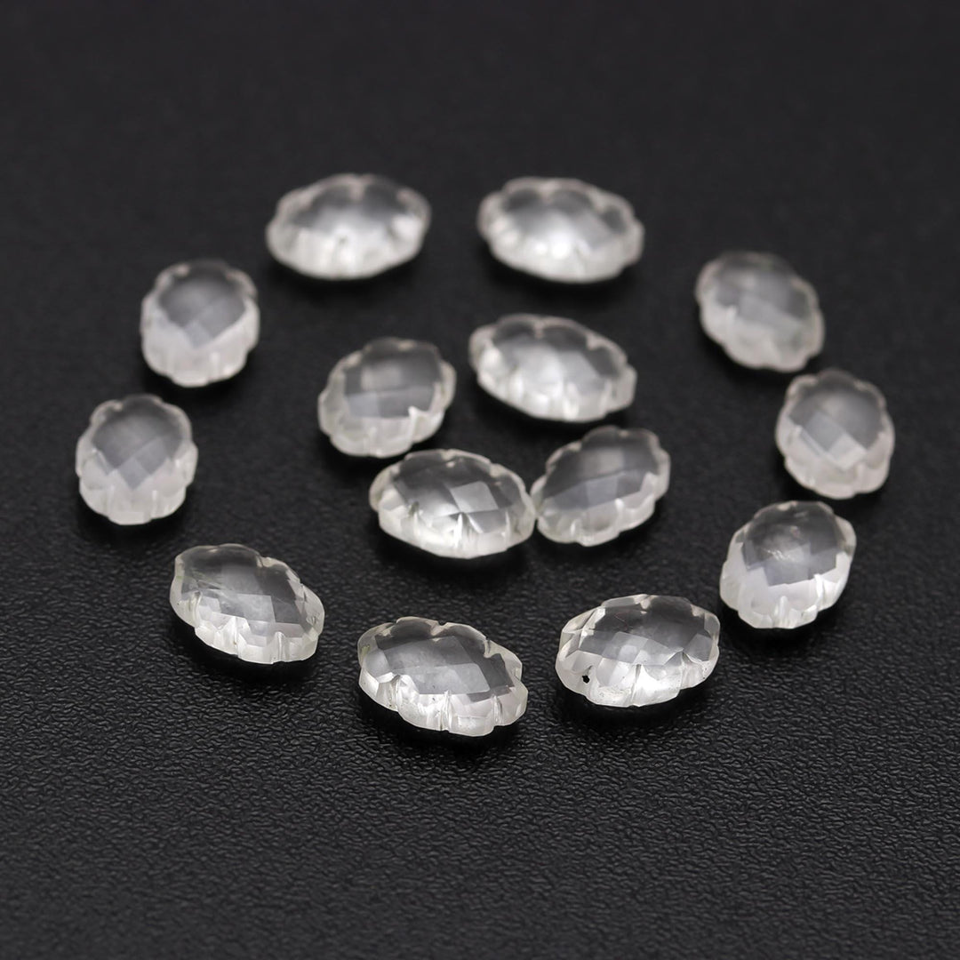 Cute Crystal Quartz Clouds Shape Beads, Faceted Clear Quarz Cloud Shape Beads, Carved Cloud Shape Charms, 12 MM, Loose Carved Briolettes