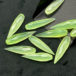 Load image into Gallery viewer, Green Chalcedony Long Drop Shape Briolette's, Faceted Teardrop Beads, 7X30 MM Green Color Drops for Earring Making, Loose Drops on Wholesale