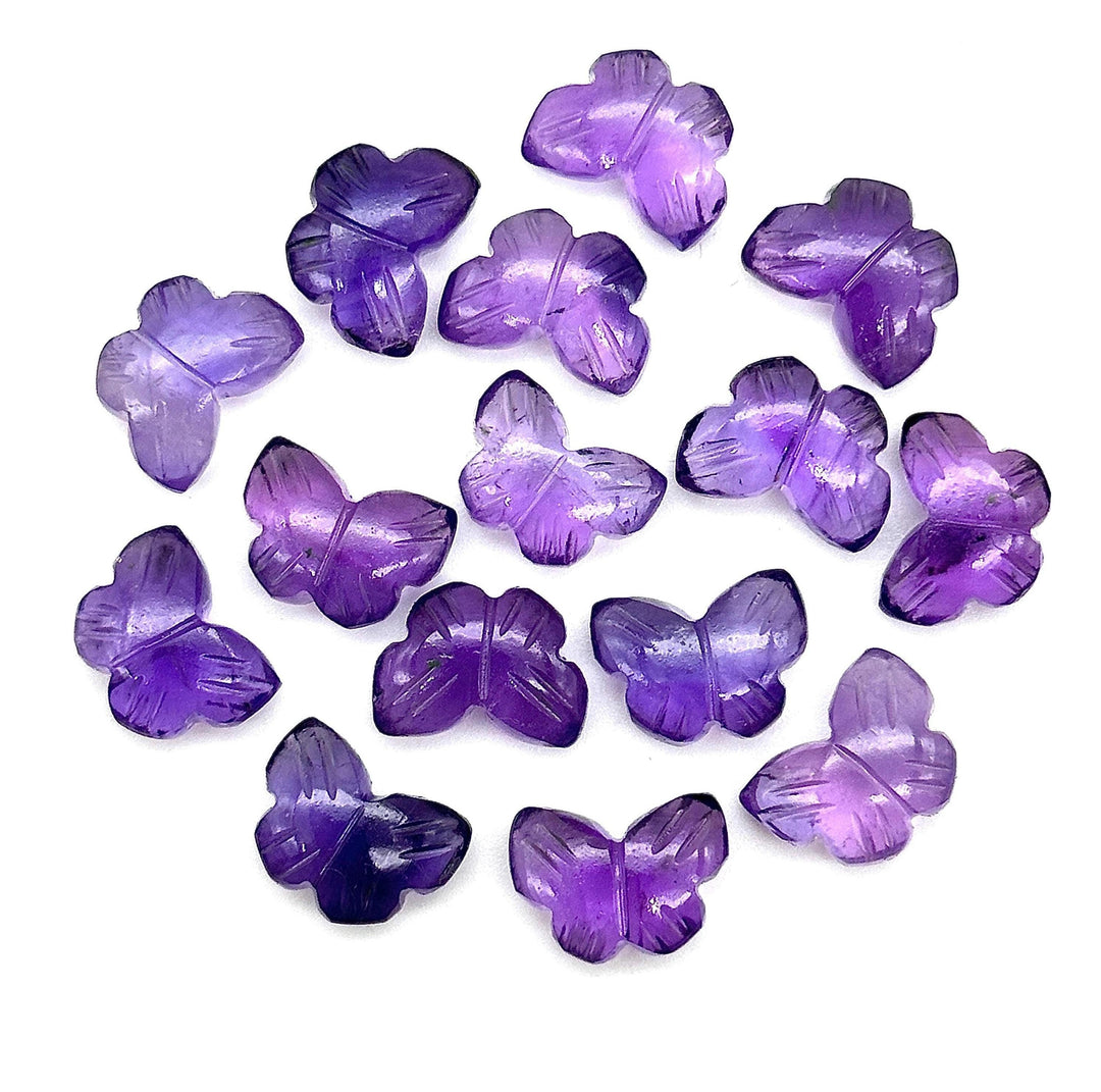 Amazing Amethyst Hand Carved Butterfly , Natural Amethyst Faceted Butterfly Briolettes, Purple Amethyst Loose Gemstone Charm Beads 13MM