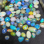 Load image into Gallery viewer, 2,3,4,5,6 small pcs Ethopian opal  rose cuts  Fancy Shape Rosecut, faceted cabochon, flat gemstone, jewelry making rosecut 4-9 mm