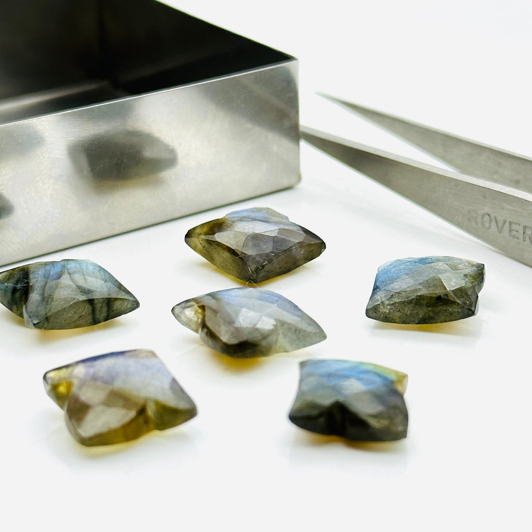 2,3,4,5,6 Pcs 100% Natural Labradorite fancy Shape Jewlery Making Loose Gemstone, faceted Gemstone, Gemstone for Jewlery 11X12mm.