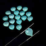 Load image into Gallery viewer, Beautiful Aqua Chalcedony Heart Shape Beads, Hand Carved Heart Charms for Jewelry Making, Faceted Heart Shape Briolette's, 13 MM