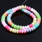 Load image into Gallery viewer, Candy Opal Smooth Rondelle Beads, Multi Color Opal Gemstone Beads, Dyed Opal Beads for Jewelry Making, 16 Inches, 7-9 MM