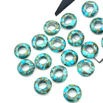 Load image into Gallery viewer, Amazing Copper Turquoise Donut Shape Gemstones, Turquoise Donut Carving, Healing Gemstone Beads, 12 mm Blue Turquoise Donut Smooth Beads