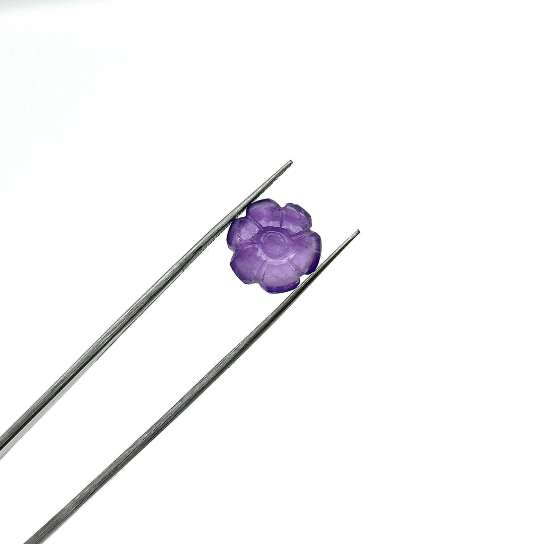 Natural Amethyst Flower Shape Beads, Purple Amethyst Flower Shape Carving, Jewelry Making Loose Gemstone Charms, 12 MM, Carved Crystals