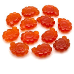 Load image into Gallery viewer, Genuine Carnelian Carved Shell Beads, Hand Carved Snail Shell Shape Gemstone, Seashell Charm, 16 MM Orange Seashell For Jewelry Making