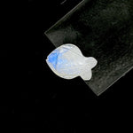 Load image into Gallery viewer, Carved Rainbow Moonstone Fish: Handmade Gemstone Bead (20x27mm