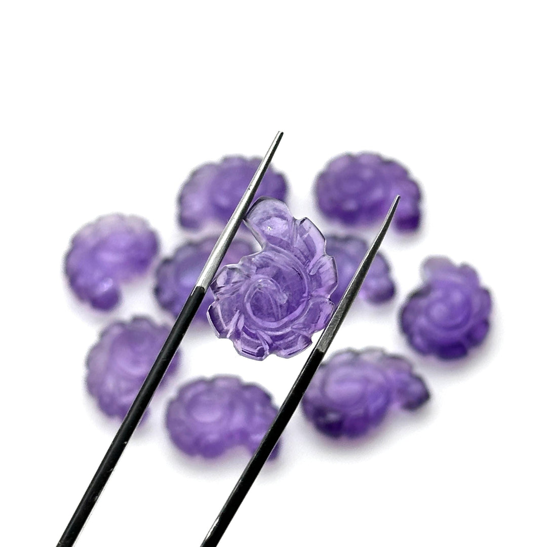 AAA+ Amethyst Carved Shell Beads, Hand Carved Snail Shell Shape Gemstone, 16 MM Beach Shell Charm Beads For Jewelry, February Birthstone
