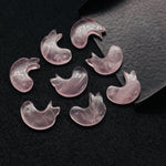Load image into Gallery viewer, Natural Rose Quartz Dolphin Carving, Hand Carved Dolphin Shape Gemstone, 15 MM, Feminine Energy Fish Charm Healing Crystal, Carved Beads