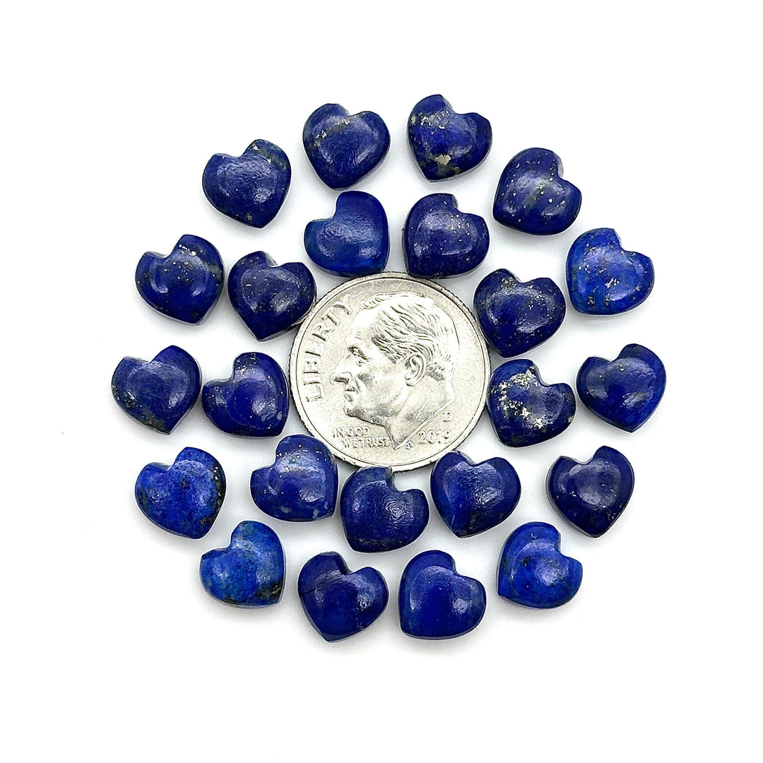 AAA Lapis Lazuli Heart Shape Briolettes, Natural Blue Lapis Smooth Heart Shape Beads, Hand Carved Gemstone, Jewelry Making Loose Charm, 8 MM