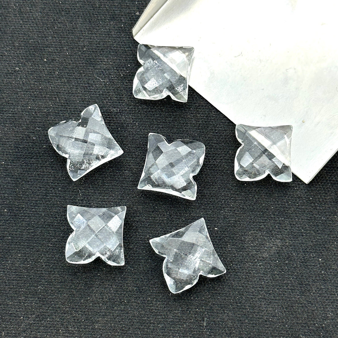 2,3,4,5,6 Pcs 100% Natural crystal quartz fancy Shape Jewlery Making Loose Gemstone, faceted Gemstone, Gemstone for Jewlery 11X12 mm.