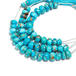 Load image into Gallery viewer, AAA Copper Turquoise Smooth Beads, Blue Copper Turquoise Smooth Rondelle Beads, 8 - 9 MM Healing Turquoise Beads for Jewelry, Loose Beads
