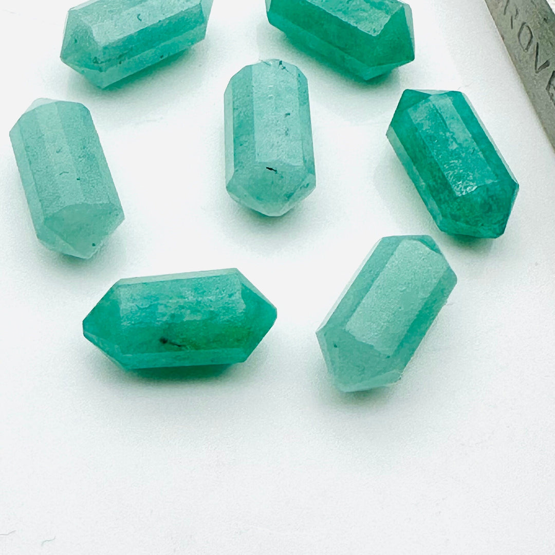 2,3,4,5,6 pcs 100% Natural Amanzonite Faceted Pencil Shape Loose Gemstone, Amanzonite Loose Gemstone, Gemstone For Jewellery 10X5 mm