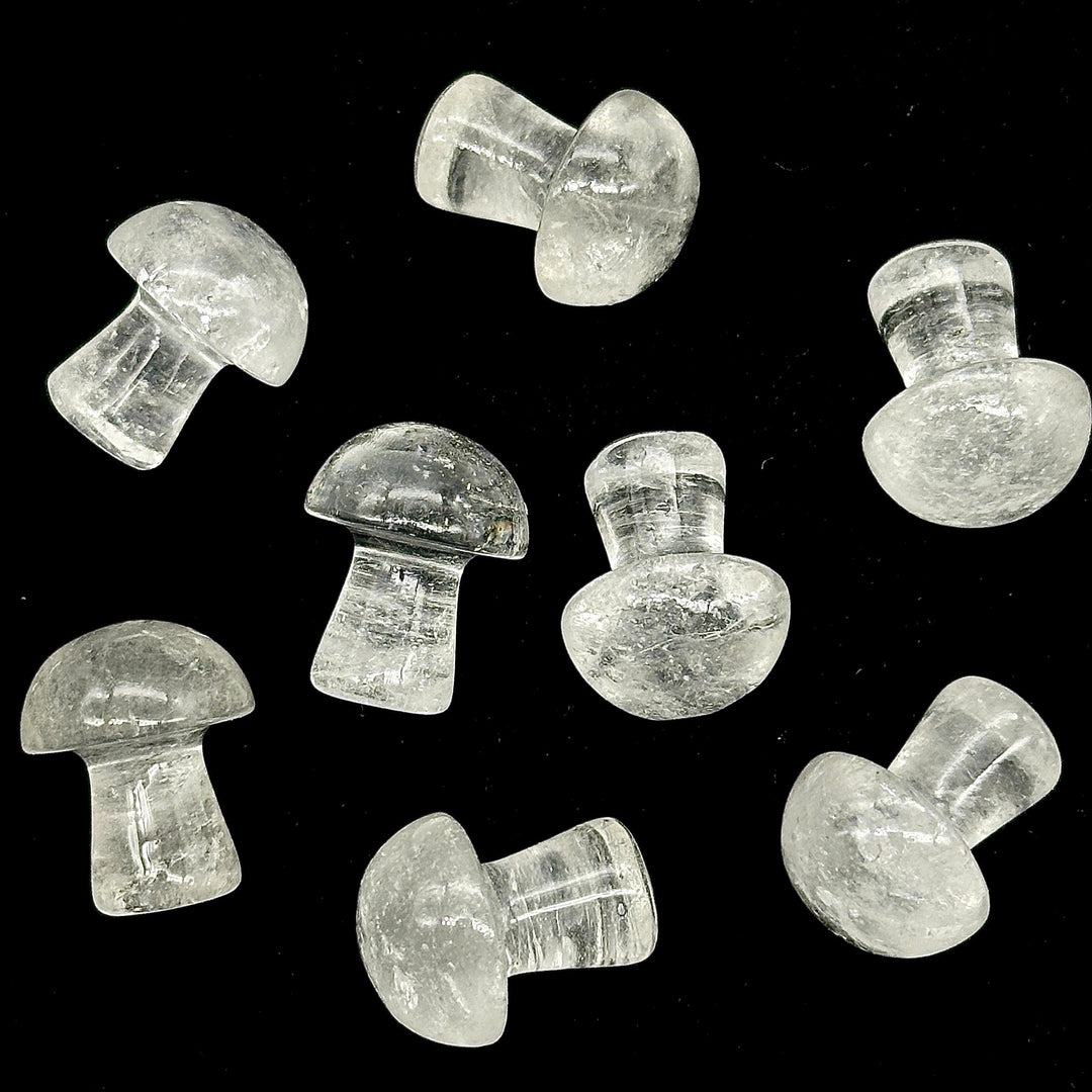 1 Pc Natural Crystal Quartz Mushroom Shape Stone, Mushroom Shape Gemstones, 22 MM Mushroom Carving Stones, Mushroom Crystal, Crystal Healing
