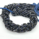 Load image into Gallery viewer, Faceted Iolite Beads: 4mm Round Blue Gemstone Strand, 13 Inch