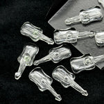 Load image into Gallery viewer, Natural Crystal Guitar Shape Carving Beads, Crystal Quartz Guitar Shape Hand Carved Gemstone, 26 MM, Miniature Guitar Gemstone, Tiny Charms