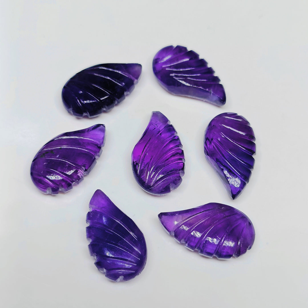 2,3,4,5,6 pcs 100% Natural Purple Amethyst fancy Shape Carving, Hand carved Fancy shape Gemstone, carved Gemstone jewelry Making,18X10 mm