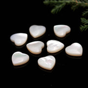 Smooth Mother of Pearl Heart Shape Beads, Plain Pearl Heart Shape Charms, Flat Back Luster Pearl Beads, 11 MM