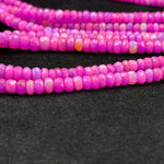 Load image into Gallery viewer, Beautiful Pink Lavender Opal Beads, Flashy Multi Fire Opal Beads, Faceted Rondelle Opal Beads, Welo Opal Beads Strand, 4-5 MM