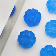 2,3,4,5 pcs 100% Natural Blue Chalcedony Flower Shape Carved Gemstone, Flower Shape Carving, Carved Gemstone For Jewlery 12 mm