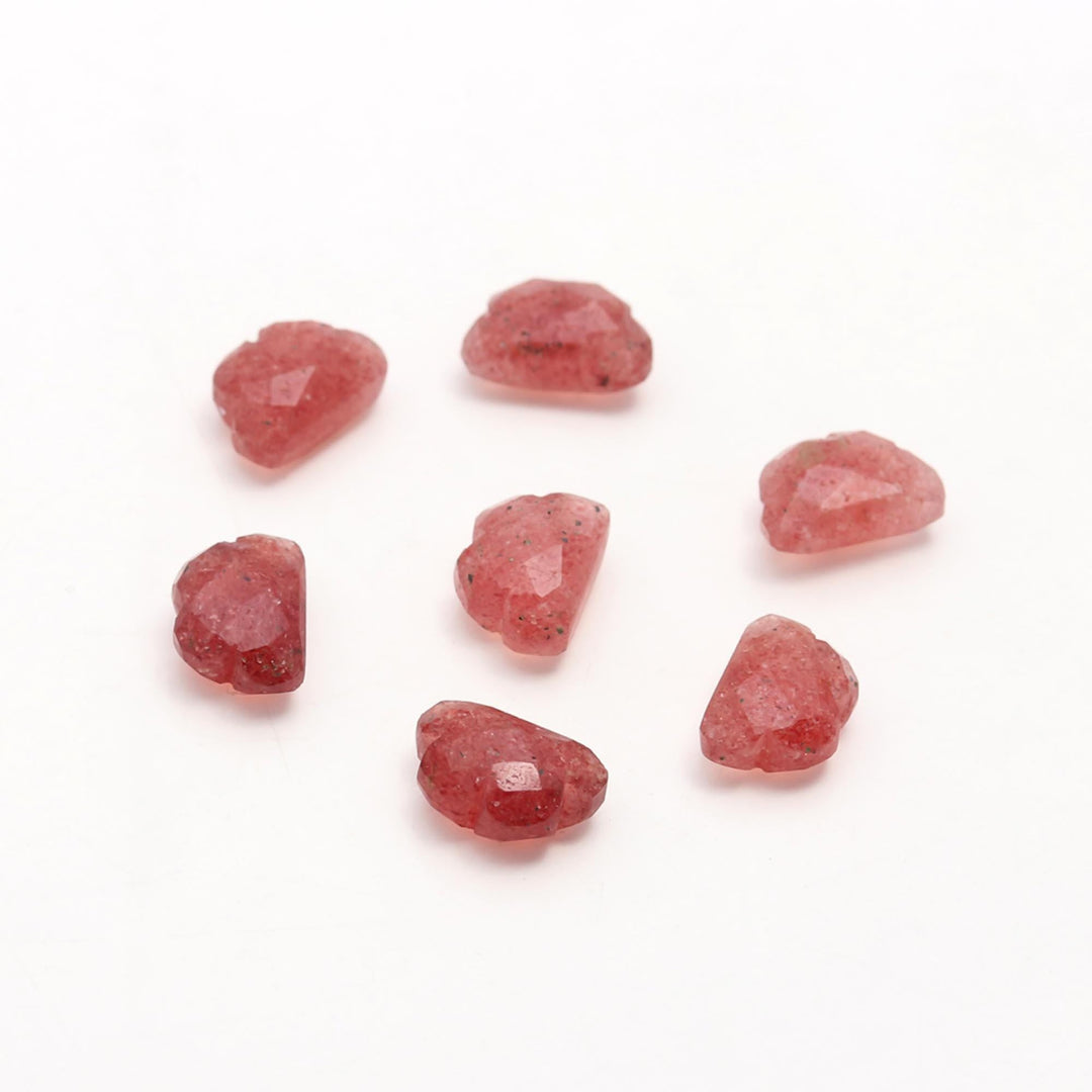 Pink Strawberry Quartz Clouds Shape Beads, Natural Quartz Faceted Carved Cloud Shape Beads, Loose Briolettes, Cloud Gemstone Charms, 12 MM