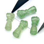 Load image into Gallery viewer, Natural Green Aventurine Hand Shape Carving, Aventurine Punch Shape Stone, 27 MM Loose Hand Fist Charm For Jewelry Making, Hamsa Charms