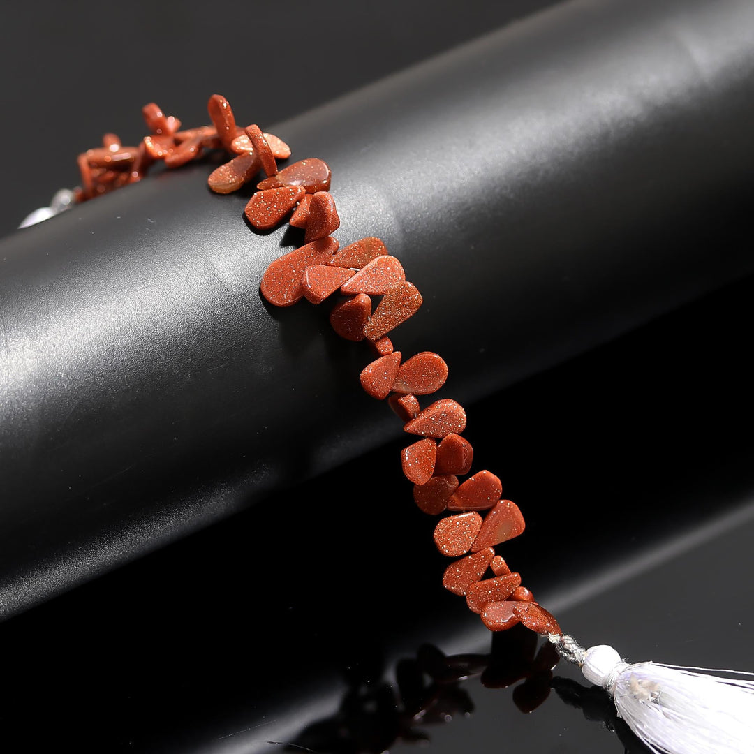 Red Sunstone Smooth Pear Shape Beads, Sunstone Pear Shape Briolette's Beads, Jewelry Making Pear Gemstone Beads, 8-13 MM, 6 inch Strand