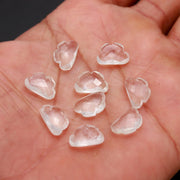 AAA Crystal Quartz Clouds Shape Beads, Natural Crystal Quarz Faceted Cloud Shape Beads, Carved Cloud Charms, 12 MM, Loose Carved Briolettes