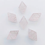 Load image into Gallery viewer, Natural Rose Quartz Fancy Shape Carving Beads, 16X10MM Pink Quartz Hand Carved Gemstone Beads, Backside Intersection Loose Beads for Jewelry