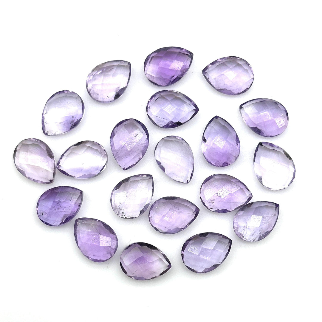 AAA+ Quality Pink Amethyst Faceted Pear Shape Beads, 9X12 MM Pink Briolette's Beads, Matched Pairs, Jewelry Making Pear Shape Beads