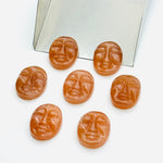 Load image into Gallery viewer, 1,2,3,4,5 Pcs Natural peach moonstone oval face Shape Carving, Hand carved face shape Gemstone, carved Gemstone jewelry Making,18X14 mm