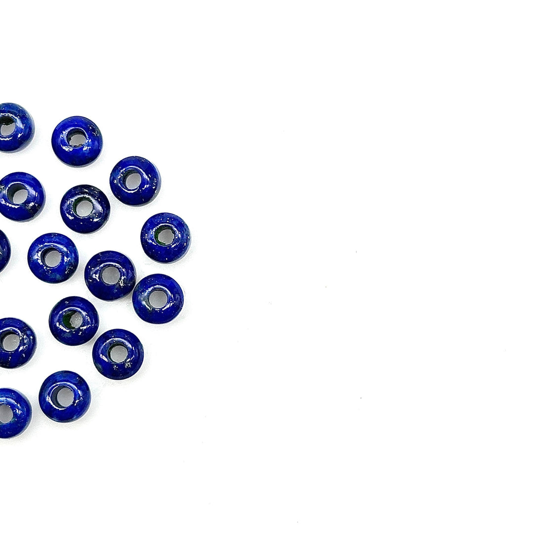 AAA Lapis Lazuli Donut Shape Beads, Natural Mini Black Onyx Donut Carving Stone, Loose Donut Shape Charm Beads, Energy Healing Stone 6MM