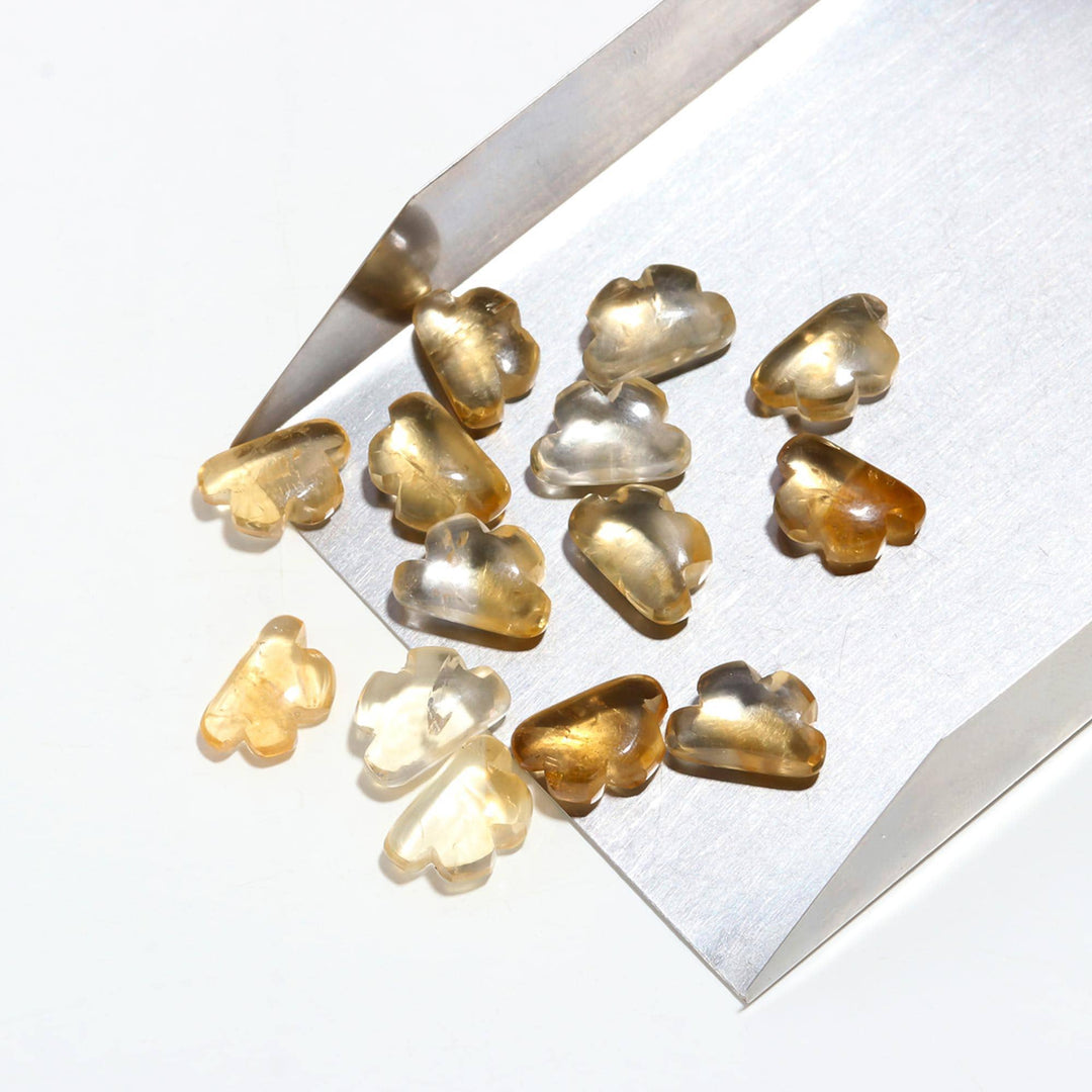 Genuine Citrine Clouds Shape Beads, AAA Citrine Smooth Cloud Shape Beads, Carved Cloud Shape Gemstone Charms, 12 MM, Loose Carved Briolettes