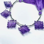 Load image into Gallery viewer, 2,3,4,5,6 pcs 100% Natural Amethyst Fancy Shape Carved Gemstone, Fancy Shape Carving, Carved Gemstone For Jewellery 14 mm