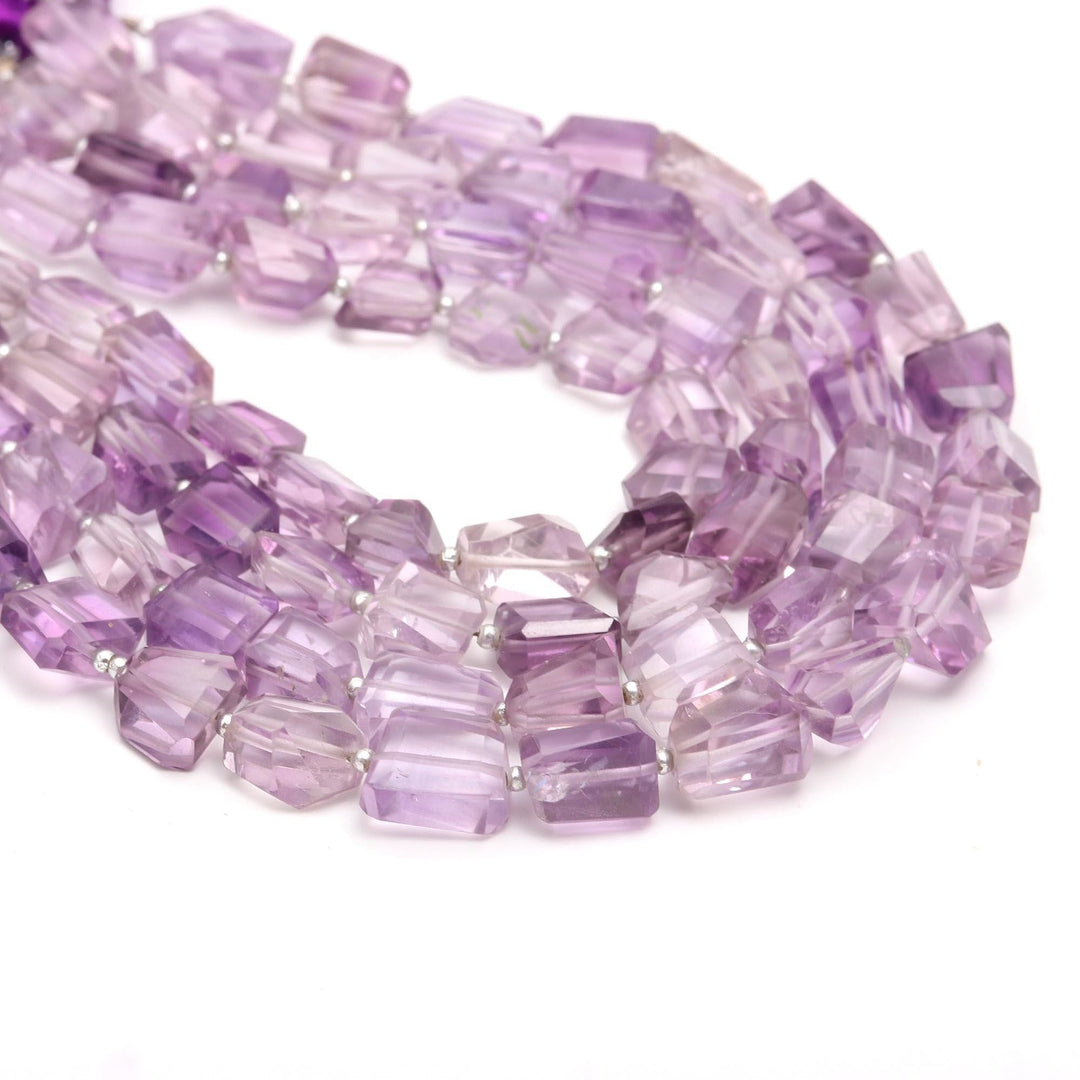 AAA Natural Pink Amethyst Faceted Tumble Beads ~ 6X8 MM Pink Amethyst Nuggets Shape Beads ~ 8" Strand Fancy Jewelry Making Beads Loose Beads