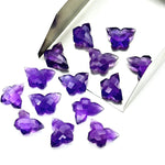 Load image into Gallery viewer, Natural Purple Amethyst Butterfly Shape Beads, Amethyst Hand Carved Faceted Loose Gemstone ,Jewelry Making Briolette's, Wholesale Charms14mm