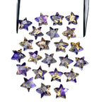 Load image into Gallery viewer, Rare Copper Amethyst Star Shape Beads, Purple Amethyst Faceted Star Beads, Gemstone Carvings Star Shape Briolette's, Star Charms 10 MM