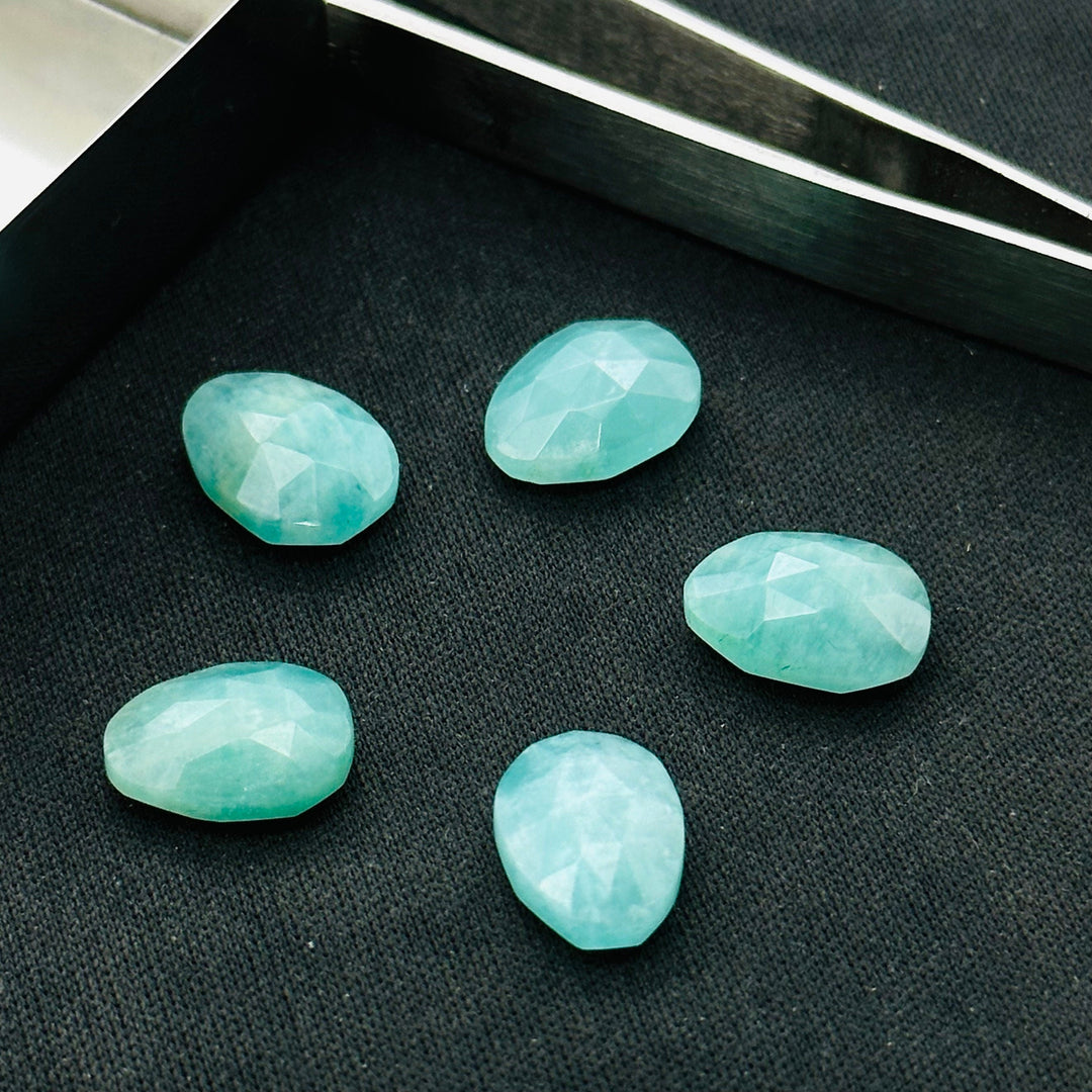 2 pcs A-one Quality Amanzonite freeform Rosecut, faceted rosecut, gemstone for jewelry, jewelry making rosecut, loose gemstone 5X8 10X13 mm