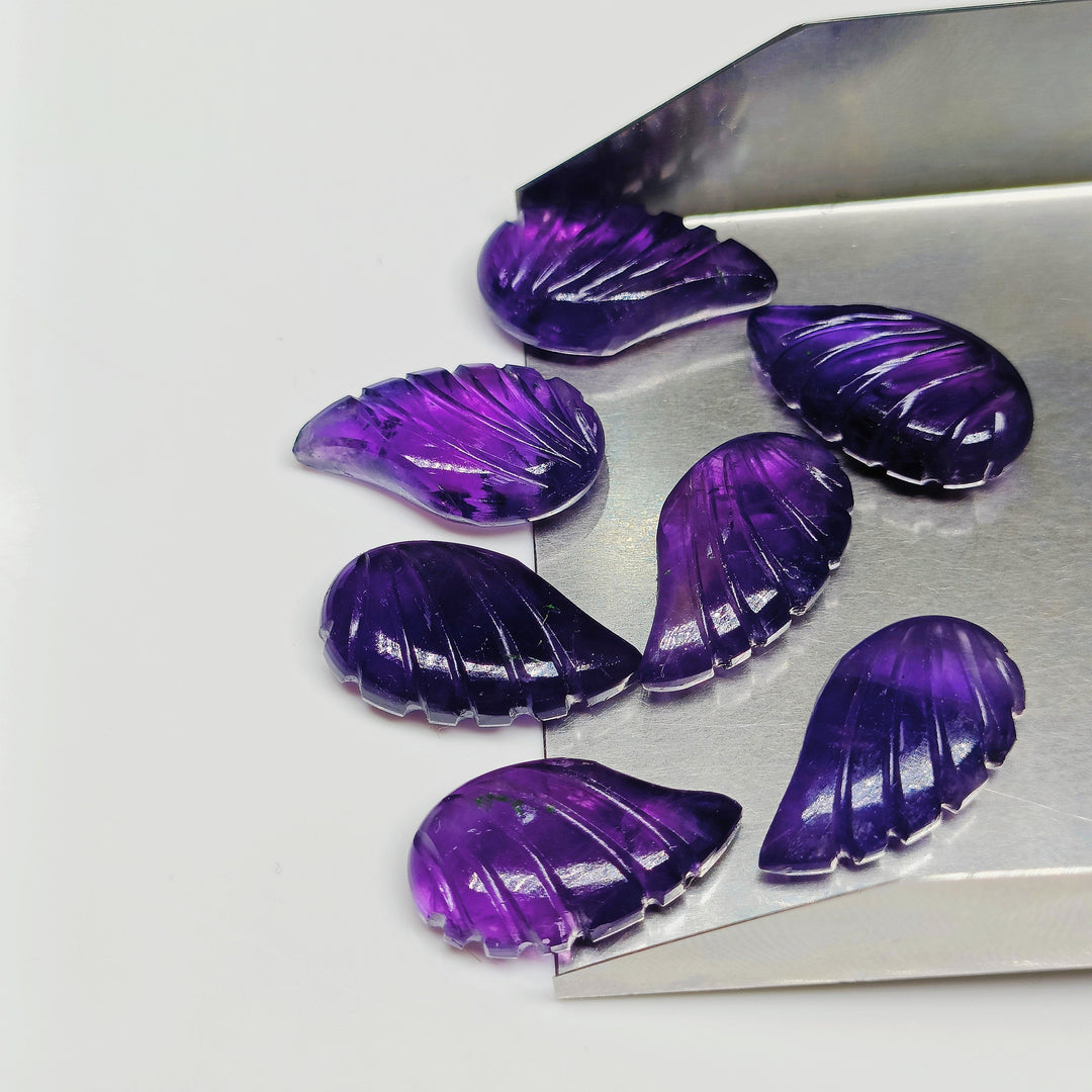 2,3,4,5,6 pcs 100% Natural Purple Amethyst fancy Shape Carving, Hand carved Fancy shape Gemstone, carved Gemstone jewelry Making,18X10 mm