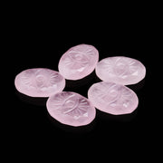 Natural Rose Quartz Evil Eye Shape Gemstone, Pink Quartz Evil Eye Hand Carved Stone Beads For Jewelry Making, 25 MM Carved Evil Stone
