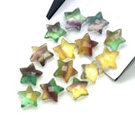 Load image into Gallery viewer, AAA Multi Fluorite Star Shape Briolettes, Natural Fluorite Faceted Star Charms, Wholesale Loose Beads for Jewelry, 12 MM, Hand Carved Beads