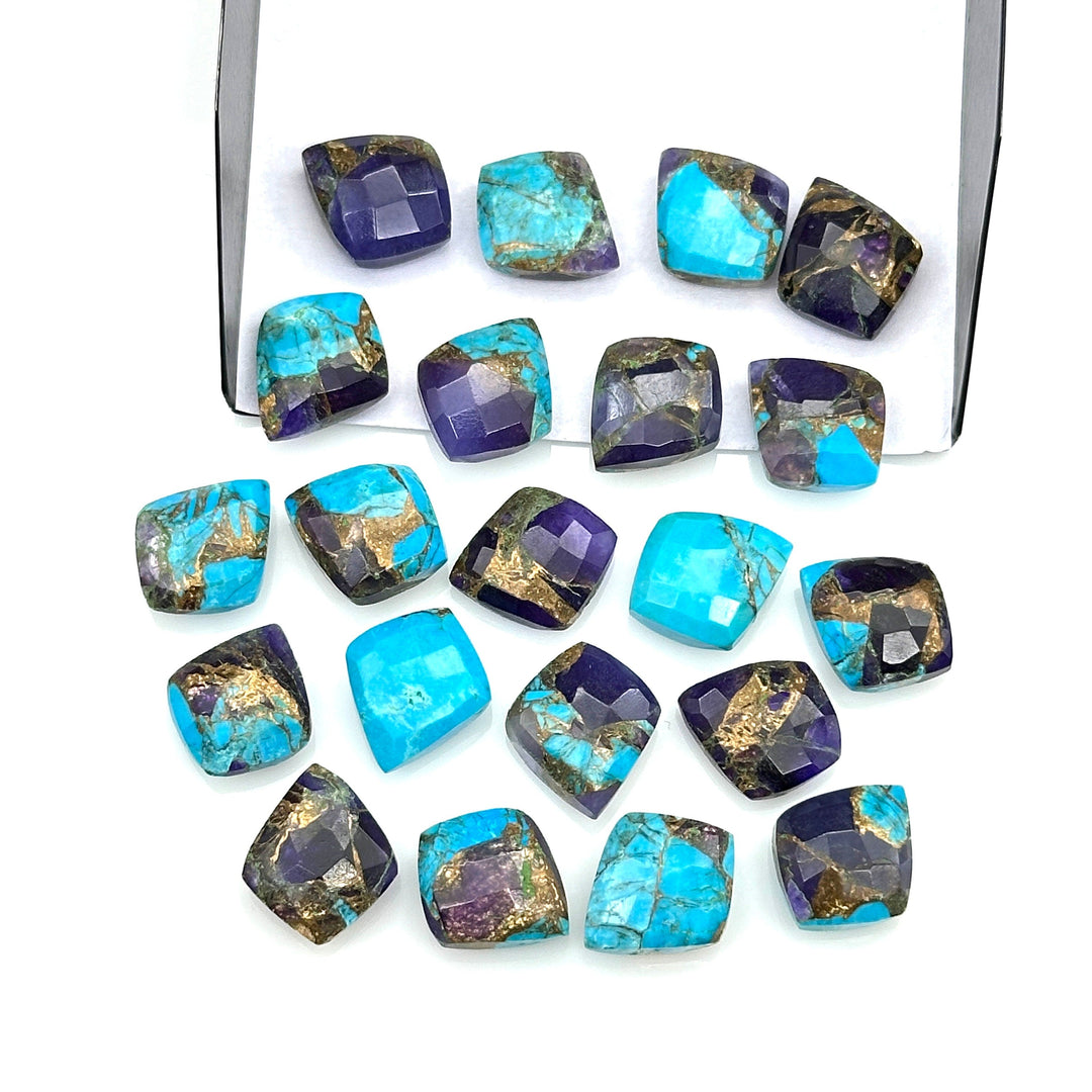 Blue Copper Turquoise Leaf Shape Beads, Mohave Turquoise Faceted Leaf Briolette's, Jewelry Making Hand Carved Beads 10X12 mm, Loose Gemstone