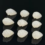 Load image into Gallery viewer, Natural White Moonstone Conch Shell Shape Beads, Smooth White Moonstone Gemstone Beads, Beach &amp; Snail Shell Carved Gemstone Beads 18X10 mm