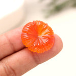 Load image into Gallery viewer, Natural Carnelian Flower Shape Carving, Orange Carnelian Flower Shape Gemstone Beads, Flower Charms, 25 MM Reiki Healing Crystal Gifts