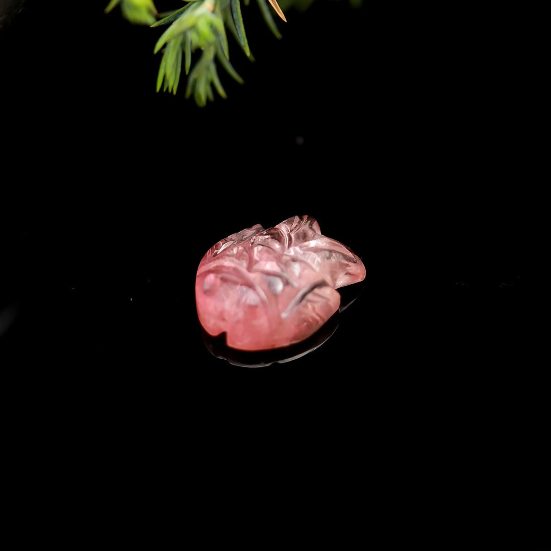 Natural Tourmaline Hand Carved Fish Shape Gemstone, Sea Fish Stones, Pink Tourmaline Fish 14 MM