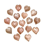 Load image into Gallery viewer, Chocolate Moonstone Heart Shape Beads, Natural Moonstone Hand Carved Heart Charms for Jewelry Making, Heart Shape Briolette's, 13 MM